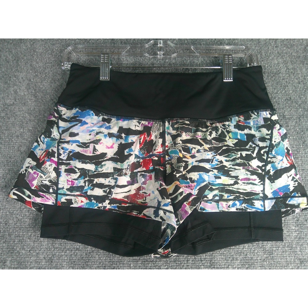 Lululemon Speed Up Shorts 2.5 Multi Color Abstract Print Running Workout Women 4